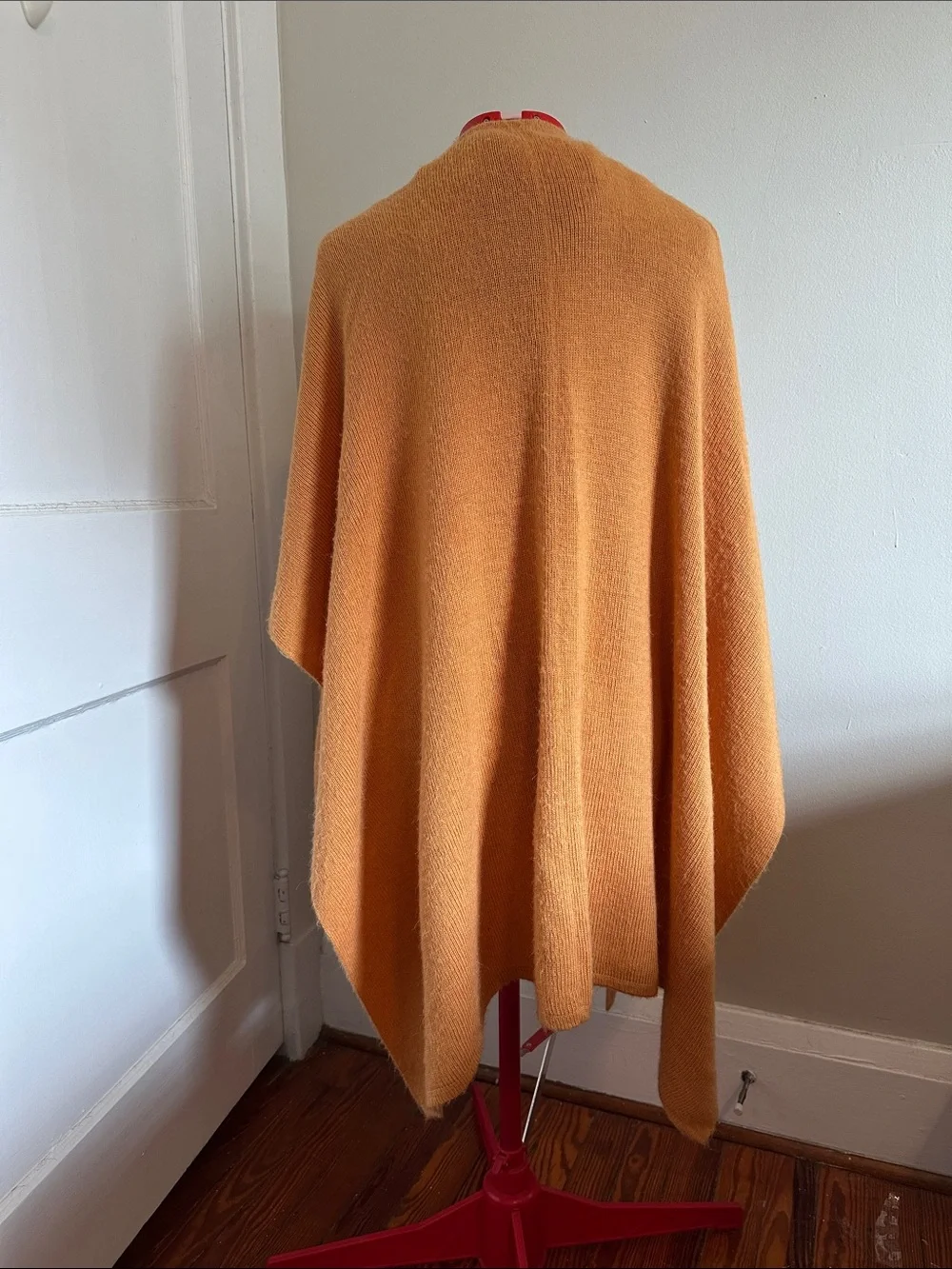 Women's Alpaca Knit Wrap Shawl in Salmon